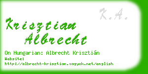 krisztian albrecht business card