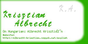 krisztian albrecht business card